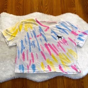 PINK tie dye crop top